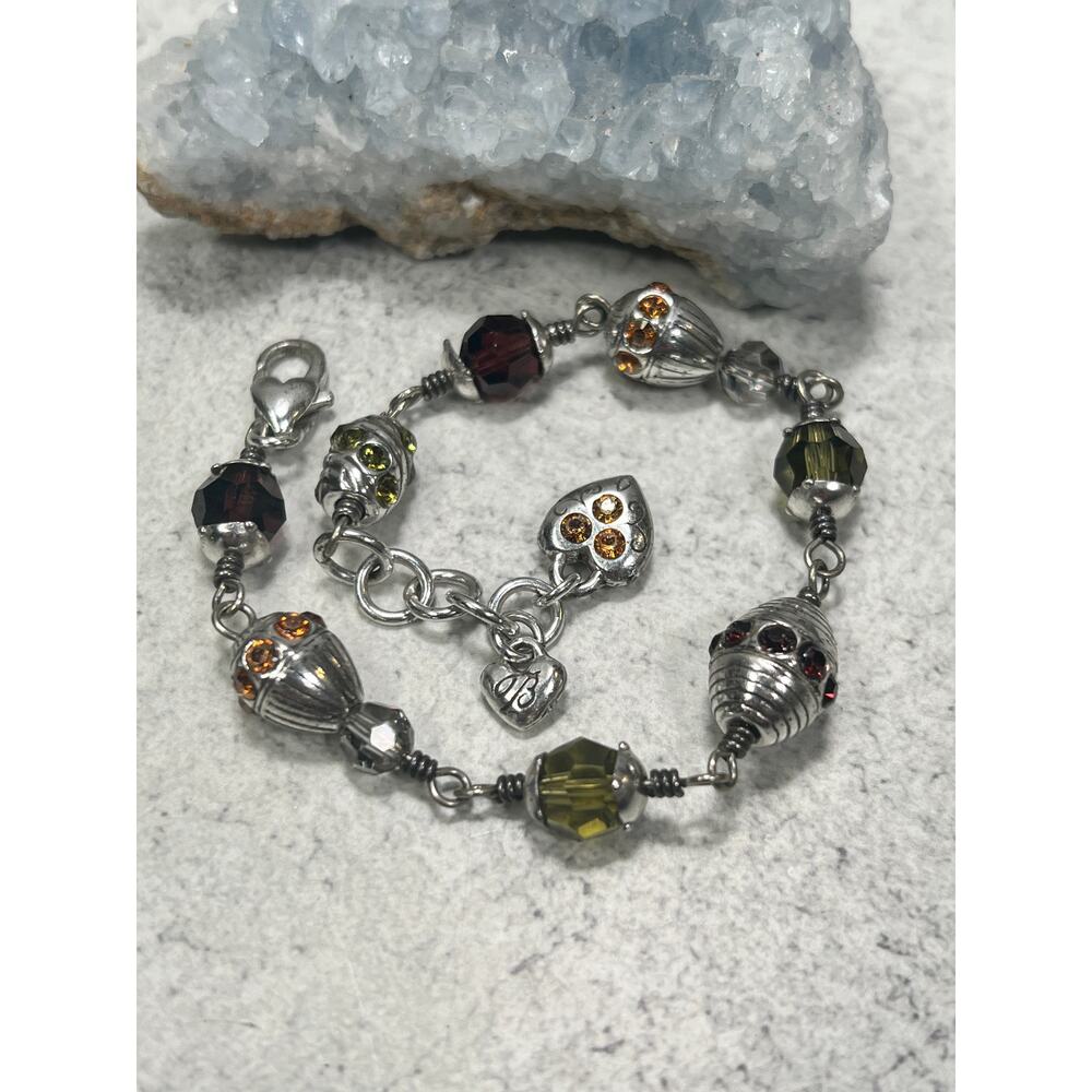 Brighton Jewel Fantasy Crystal Silvertone Beaded Bracelet